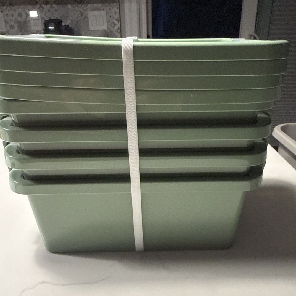 Brightroom 4 Extra Small Green  Latching Storage Boxes 10 3/8 X 6 1/4 X 4.